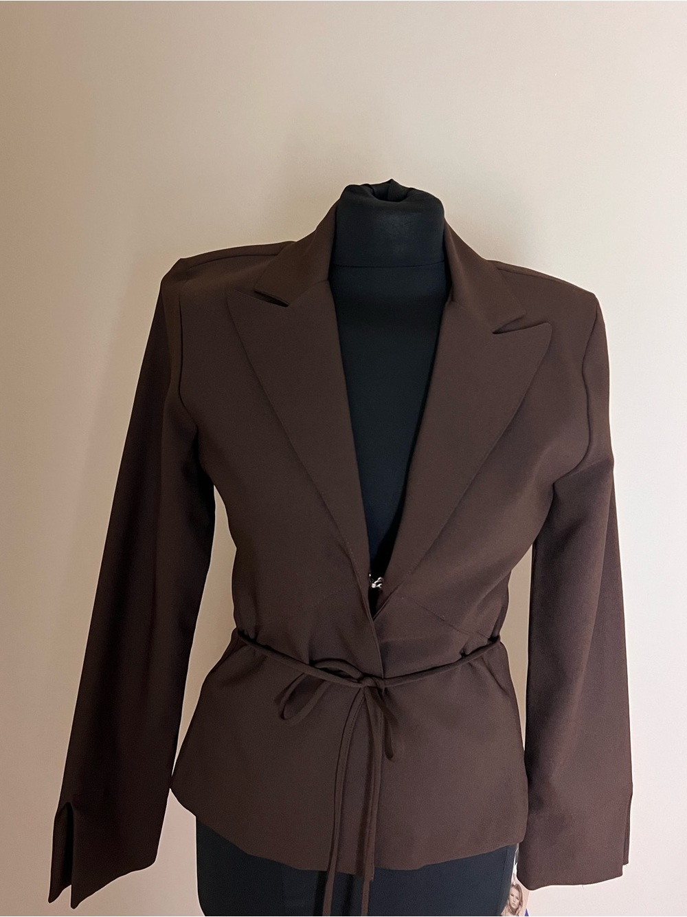 XOXO Brown Wrap-Front Tailored Blazer Vintage NWT